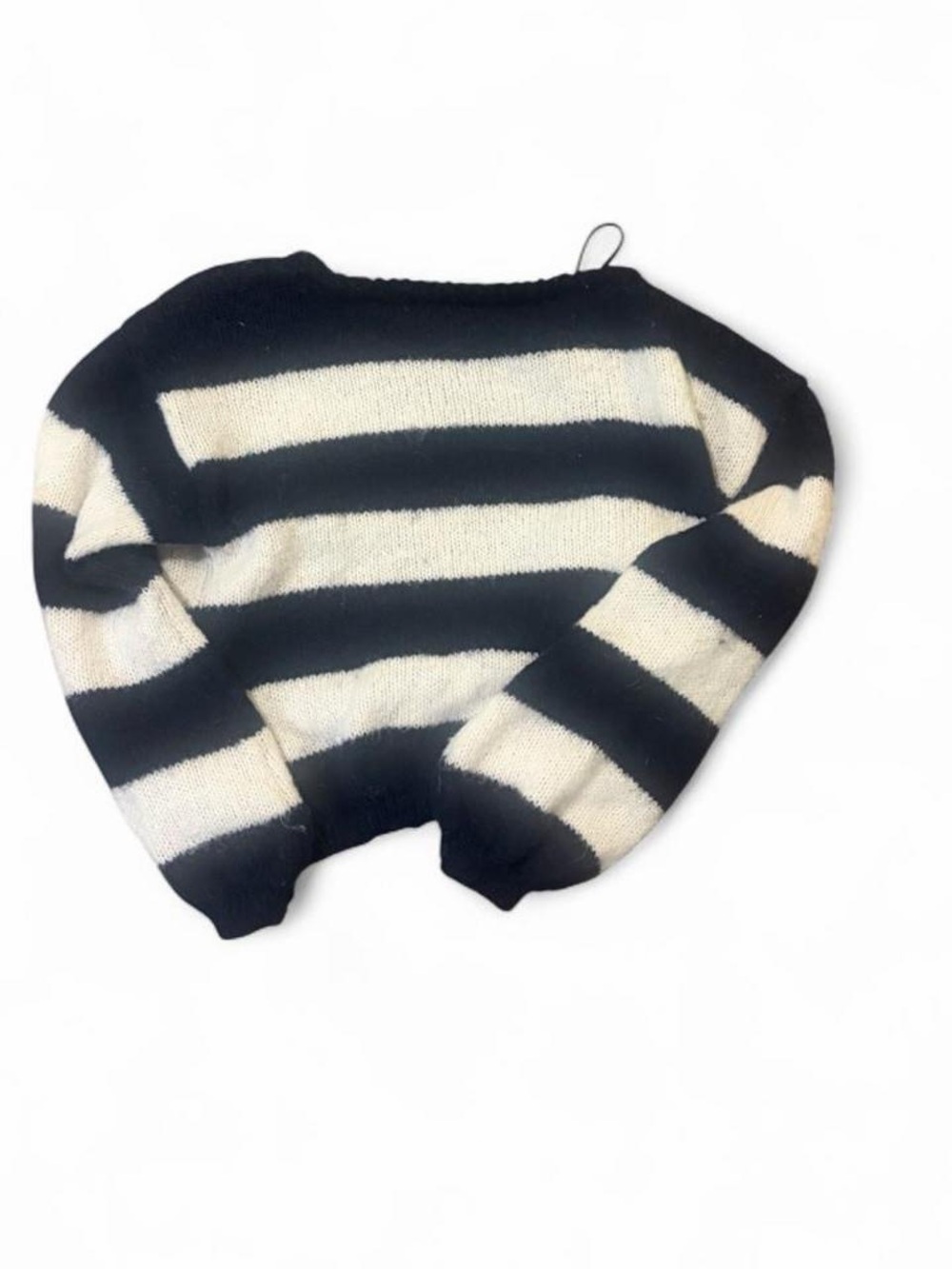 Garage Black & Cream Striped Crew Neck Sweater